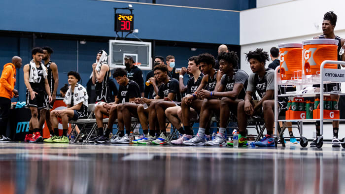 Overtime Elite bench during pro day